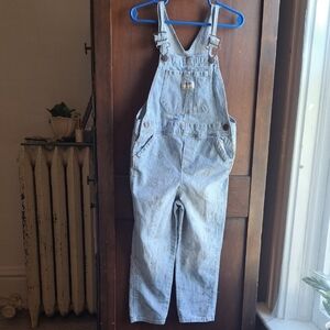 Oshkosh B Gosh Girls Size 5T Striped Floral Denim Overalls